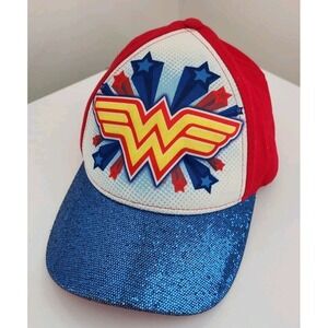 Wonder Woman Glitter Brim Hat DC Comics Youth Size Onesize Adjustable‎